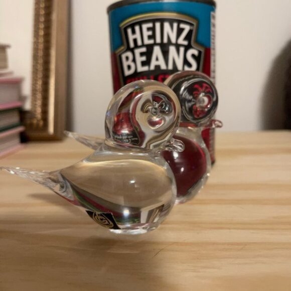 Vintage MCM Eneryda Sweden Art Clear Crystal Ducks Pair - Picture 8 of 10